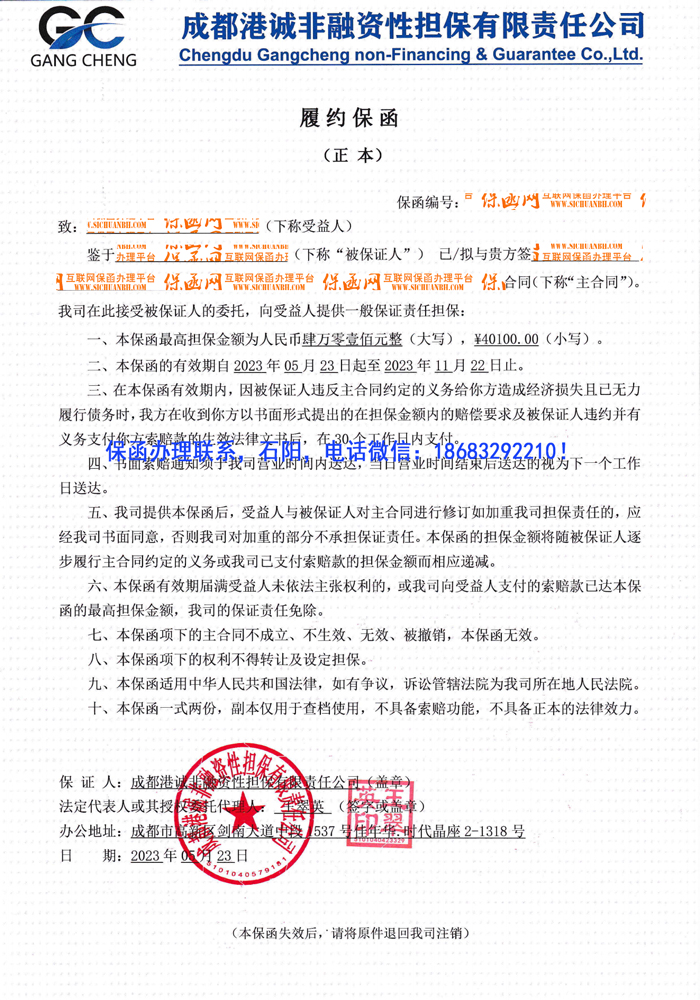 擔(dān)保公司保函 擔(dān)保公司保函